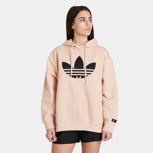 ADIDAS ORIGINALS MEDIUM MARIMEKKO OVERSIZE HOODIE JACQUARD 3D TREFOIL BLUSH